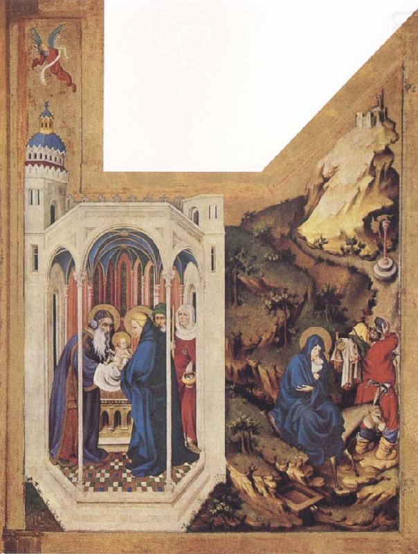 BROEDERLAM, Melchior The Presentation in the Temple and The Flight to Egypt china oil painting image